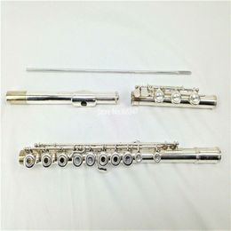 High Quality 17 Open Hole Flute C Tune silver Plated Professional musical instrument includes case and cleaning rod Free Shipping