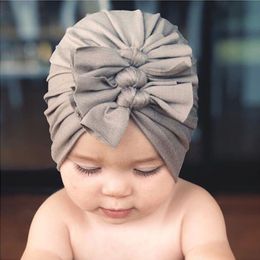 21 Colours Baby Girls Bow Hats Kids Three Bow Knot Turban Caps Newborn Toddler Headband Hair Band Beanie Hat Headwrap Hair Accessories