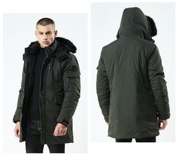 Fashion-Best Quality Men Thick Outerwear Free Shipping 4 Colors Hooded Slim Fit Winter Coats Fur Collar Warm Casual Windbreakers