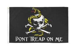 don't tread on me pirate Flag 3x5FT 150x90cm Printing 100D polyester Decoration Flag With Brass Grommets Free Shipping