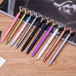 ball point pen colors Creative Carat Big Diamonds Metal Pens Gem Crystal Ballpoint Pen Stationery Fast Shipping