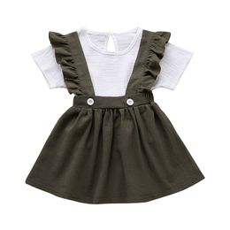 Newborn Baby Clothes Kids Clothing Sets Summer Baby Girls Short Sleeve Romper Skirt 2Pcs Sets Outfits