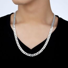 Mens Hip Hop Chains Necklaces 6mm 10mm 925 Sterling Silver Women Jewellery AAA Quality Statement Necklace for Man 18 22 24 Inches