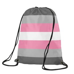 Lesbian Drawstring Backpack Pride Gay Pink LGBT Bag Sports Gift Customize 35x45cm Polyester Digital Printing for Women Kids Tra