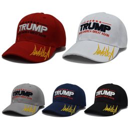 Women Men Canvas Embroidery Breathable Caps Snapback Baseball Cap Splicing 5 Colour Trump Hat Make America Great Again Hats DH0519