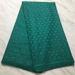 5Yards/pc Most popular green african cotton fabric embroidery swiss voile dry lace for clothes BC102-3