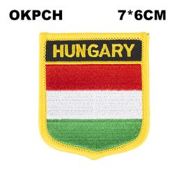 Hungary Flag Embroidery Iron on Patch Embroidery Patches Badges for Clothing PT0194-S