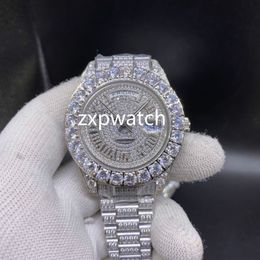 43MM Prong Set Diamond Watch High Quality Iced Out men Watch Automatic silver case Stainless diamond dial big diamond watch