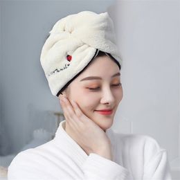 Factory direct coral fleece dry hair towel turban super absorbent towel cute wipe long hair quick dry cleaning turban
