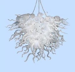 Lamps Modern Art Decor Handmade White Hanging Chain Chandeliers Hand Blown Glass Crystal Chandelier on Sale