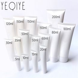 3/5/10/15/20/30/40/50/60/80/100/120/150/200/300ml White Plastic Soft Tube Refillable Cosmetics Cream Lotion Squeeze Empty Bottle