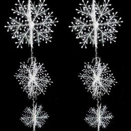 1 pack 2 pcs 27cm + 2pcs 18cm + 2pcs 13cm Christmas Snowflake Decoration Winter Decorations