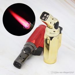1300C Butane Scorch Torch Fourfold Flame Torch Refillable Butane Torch Welding Multidirectional Windproof Lighter Outdoor BBQ Camping