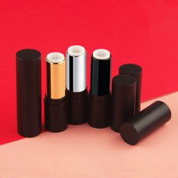 empty round black lipstick tube containers, lip balm bottle high quality cosmetic makeup lip stick container F3290
