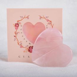 Beauty Big Size Love Heart Gua Sha Rose Quartz Natural Crystal Gua Sha Massage Face Neck Body SPA Scraping Skin Care Tool in Gift Box
