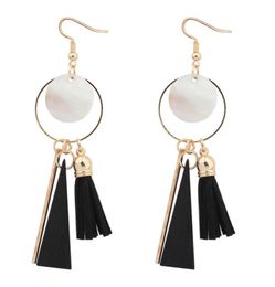 Wholesale- new tassel earrings fashion geometric shell wood earring simple ethnic retro style long Jewellery accessories