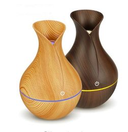 electric humidifier aroma oil diffuser ultrasonic wood grain air humidifier USB mini mist maker LED light for home office