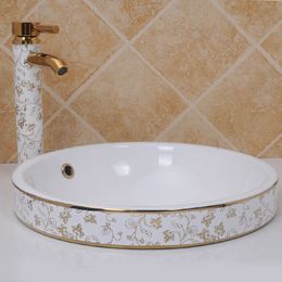 Chinese style wash basin fine ceramics bathroom wash basin bathroom sink wash basin ceramic round