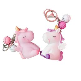 Fashion 3D Unicorn Keychain Soft PVC Horse Pony Unicorn Key Ring Chains Bag Hangs Fashion Accessories Toy Gifts DROP SHIP