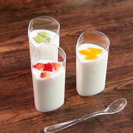 80ML Mini Disposable Dessert Container Clear Ice Cream Cup Transparent Yoghourt Pudding Jelly Ppackage for Party Baking