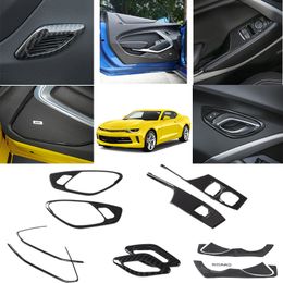 ABS Carbon Fiber Car Interior Door Decoration Kit Stickers For Chevrolet Camaro 17-19