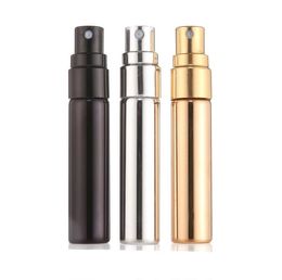 5ML portable sample glass bottle with gold silver lid transparent glass spray bottle empty transparent refillable perfume atomizer SN4353