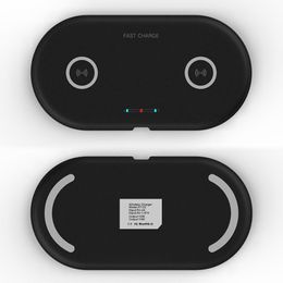 20W Dual Seat Qi Wireless Charger For Huawei P30 Samsung Note10 S10 S9 10W Fast Wireless Charging Pad Desktop Charger