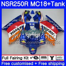 Body For HONDA NSR 250 R MC18 PGM2 NSR 250R NS250 NSR250R 88 89 262HM.24 MC16 NSR250 R RR NSR250RR 1988 1989 88 89 Fairing Repsol blue red