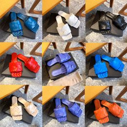 Bästa kvalitet mode lyx LIDO PLATTA SANDALER designer tofflor Vävda sandaler tofflor märke vävda nappa läder sandaler kvinnor tofflor