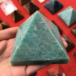 6cm Natural amazonite pyramid quartz crystal pyramid healing amazon stone pyramid for home decoration