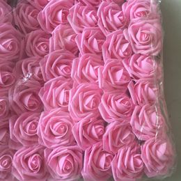 8CM Artificial PE Foam Rose Flowers with Stem Bride Bouquet Home Wedding Decor DIY Supplies 50pcs/lot