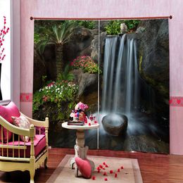 Moda personalizada cortina de janela cachoeira água cotinas para sala de estar crianças quarto cortina de parede de carro