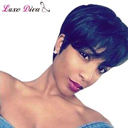 Summer style Short Bob Human Hair Wigs Pixie Cut Lace Front Wigs For Black Women brazilian Remy Hair Preplucked