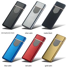 Newest Ultrathin Colorful Zinc Alloy USB Charging Lighter Innovative Cyclic Charging Ignition Touch Induction For Cigarette Smoking Pipe