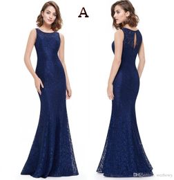 Navy Blue Lace Mermaid Long Modest Mother Of The Bride Dresses With Cap Sleeves Simple Elegant Mother's Dresses For Wedding