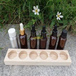 100pcs NATURAL WOOD Aromatherapy Essential Oil Display Storage Organiser Rack Stand Holder for 6pcs 15ml Bottles
