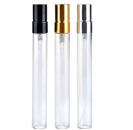 10ML Aluminum Sprayer Transparent Glass Perfume Bottle Travel Spray Bottle Portable Empty Cosmetic Containers With Aluminum Sprayer SN99
