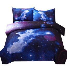 3d Galaxy edredon cobrir Set Individual Duplo Twin / Queen 2pcs / 3pcs / 4pcs conjuntos de cama Universo O espaço temático Lençois T200108