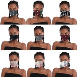 Adult Mouth Face Mask Protective Masks Reusable Washable Fashion Diamond Shiny Anti-dust Masks Women Party Safely Designer Masks