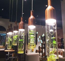 Nordic plant glass chandelier three creative personality led light simple modern restaurant bar light Postage free