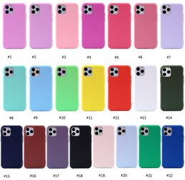 Frosted Matte Soft TPU Silicone Phone Cases For Iphone 14 13 12 mini 11 Pro Max XR XS 6 7 8 PLUS Anti Fingerprint 1.5 mm Thickness Candy Color Back Cover