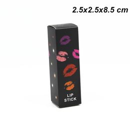 2.5x2.5x8.5cm Black Kraft Paper Card Board Lip Stick Cosmetic Oil Bottle Box DIY Handmade Lip Print Paper Board Lipstick Perfume Storage Box