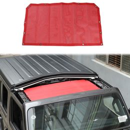 Red Front Mesh Shade Roof Insulation Net For Jeep Wrangler JL 2018+ 2 or 4-Door Auto Exterior Accessories