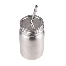 Stainless Steel Straws Mugs Tumbler 700ml Single 500ml Double Wall Stainless Steel Mason Jar Cups with Lids and Straws