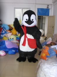 Professional custom Black penguin Mascot Costume long plush Antarctic penguin Character Clothes Christmas Halloween Party Fancy Dress