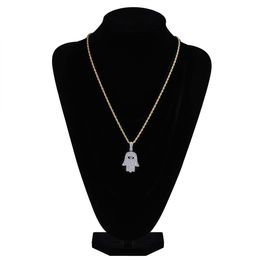 Fashion- Plated Iced Out Fatima Hand Pendant Necklace Twist Chain Full CZ Cubic Zirconia Vintage Talisman Jewellery Gifts for Men and Women