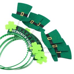 St. Patrick's Day Infant Baby Shamrock Hair Sticks Sweet Hopeful Green Four Leaf Hat Clover Sequin Hair Accessories