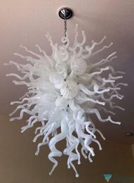 100% Mouth Blown CE UL Borosilicate Murano Glass Dale Chihuly Art Lighting Pure White Crystal Chandelier Raindrop