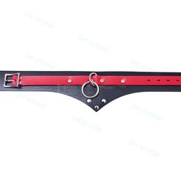 Bondage Black&Red Neck Collar With Chain Leash Restraint Fatancy Kinky Slave Harness #R52