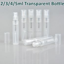 Mini 2-5ML Transparent Plastic Spray Bottle Small Refillable Cosmetic Packing Atomizing Spray Liquid Container
